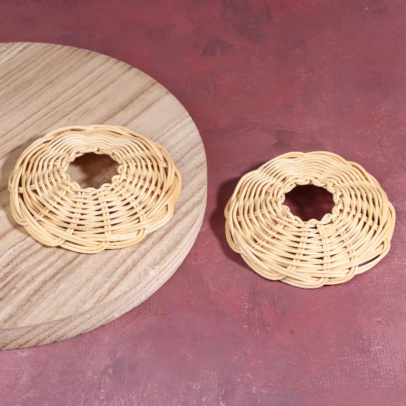 Outdoor Lighting Chandelier - 2 stuks handgeweven rotan lampenkap vintage