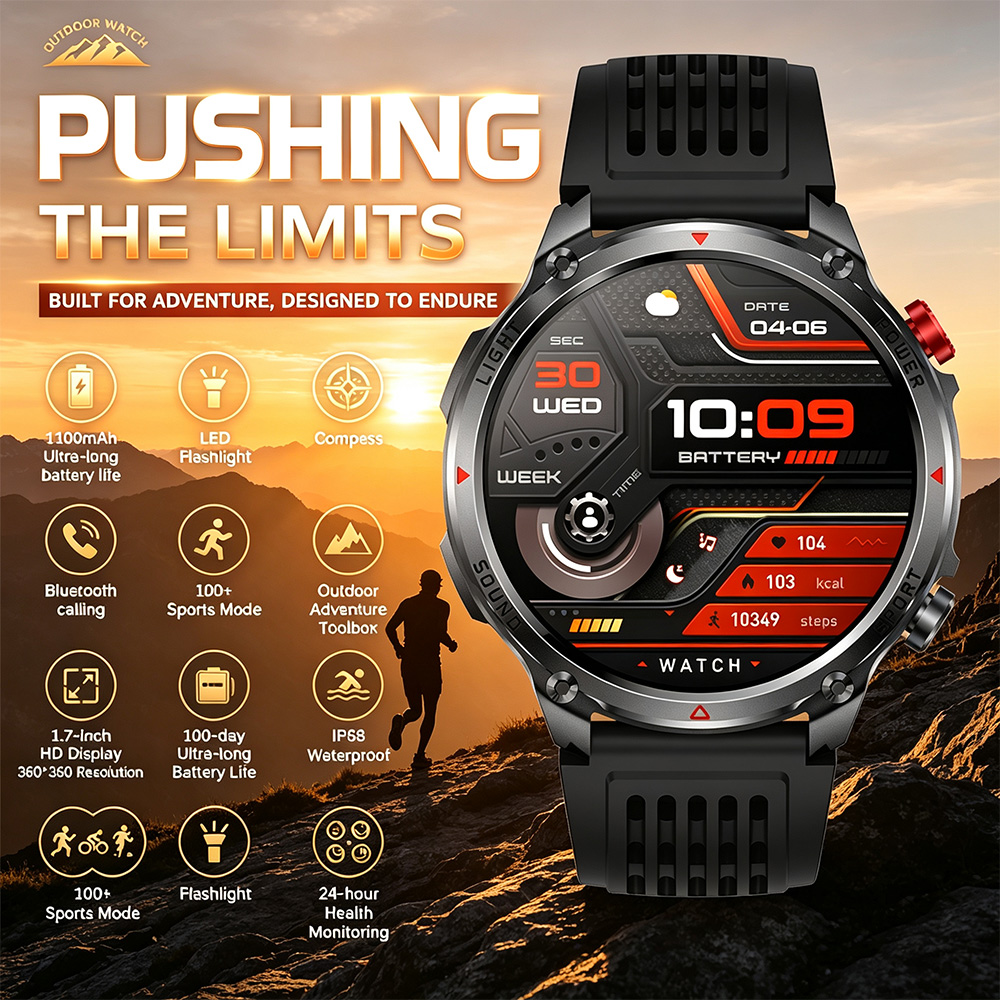 Outdoor Lighting Ip Rating - 2026 Nieuwe 1100mAh Batterij Outdoor Smartwatch