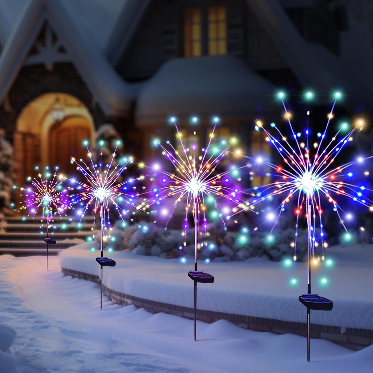 Outdoor Lighting Gazebo - Solar LED Vuurwerk Feestverlichting Buiten Tuindecoratie