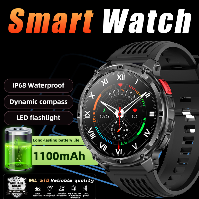 Outdoor Lighting Ip Rating - 1100mAh batterij Smart Watch Kompas IP68