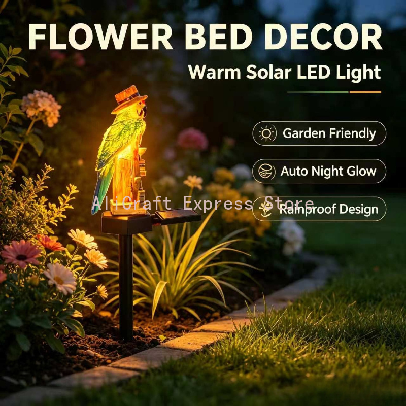 Wired Pathway Light - Parrot Solar-aangedreven Tuinlamp Regenbestendig Zonder Bedrading