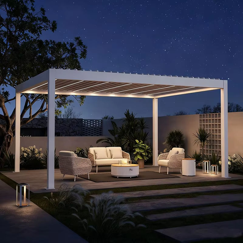 Outdoor Lighting Gazebo - Buitenpaviljoen van roestvrij staal, extra sterk,