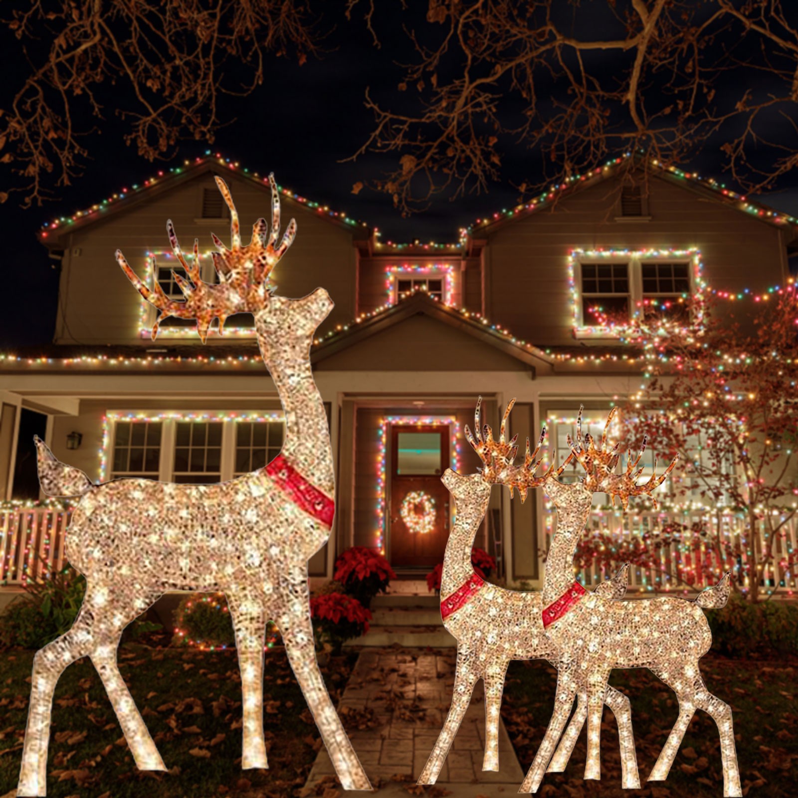 Outdoor Lighting Front Yard - Verlichte Kerstdecoratie Hert 1 Stuk Winter
