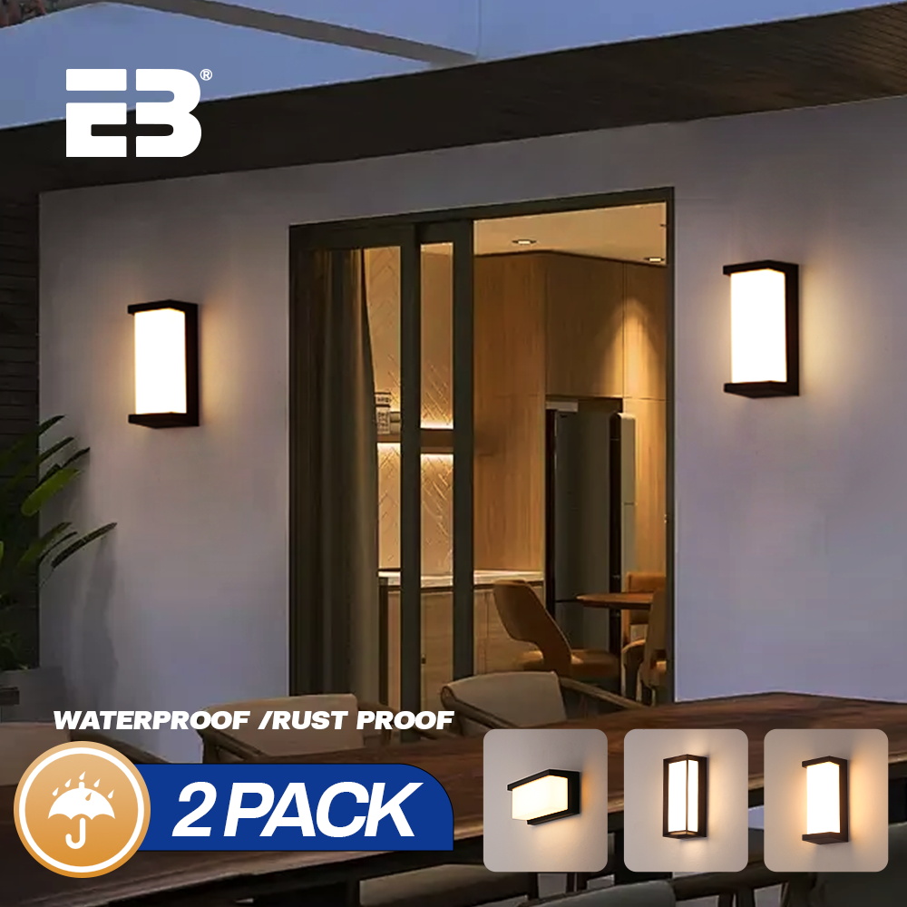 Outdoor Lighting Hardwired - Energiebesparende 24W buitenwandlamp 2-pack - Bedrade