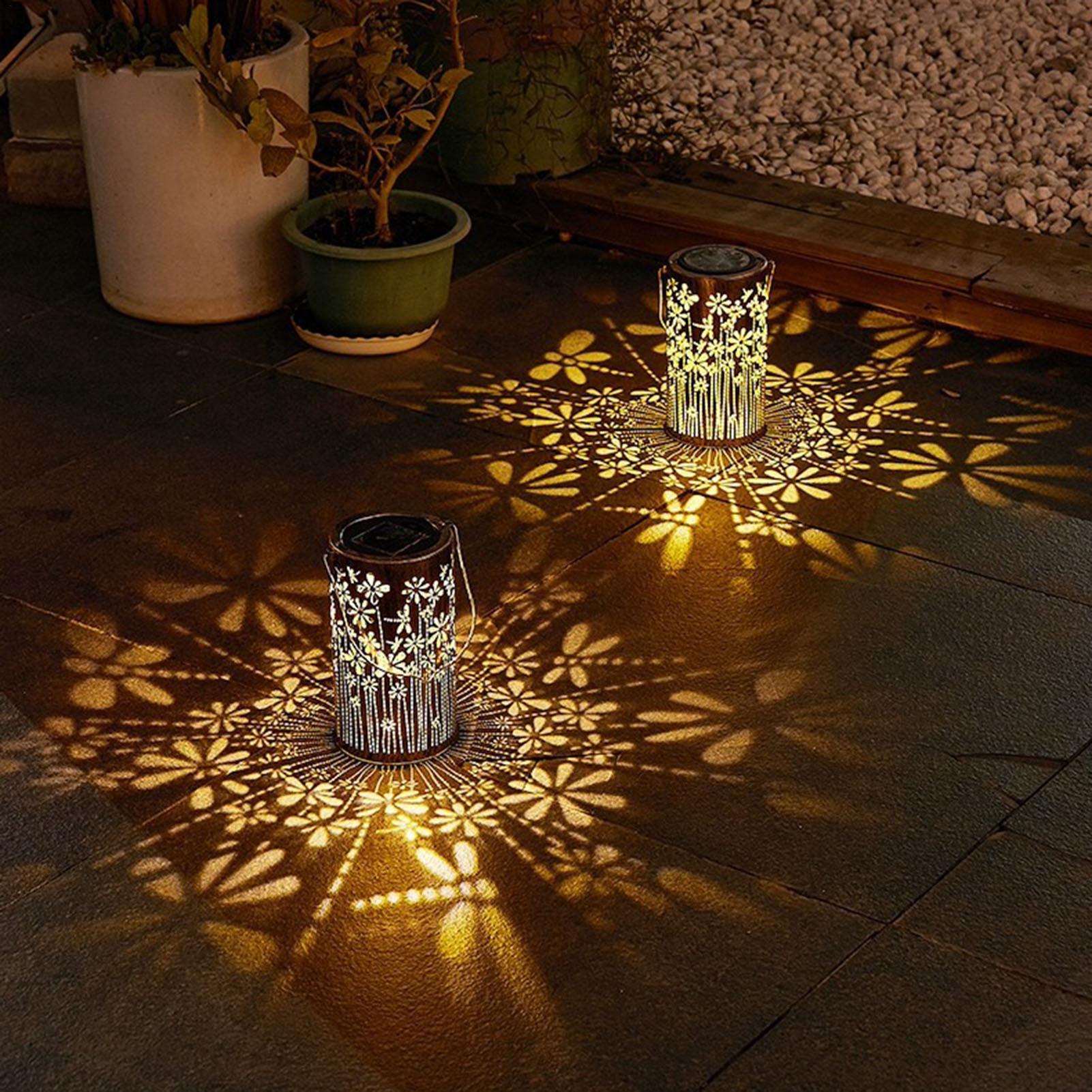 Outdoor Lighting And Landscape - Zonne-lantaarns Kleurrijke metalen bloemlampen Zonne-verlichting Buitenpad