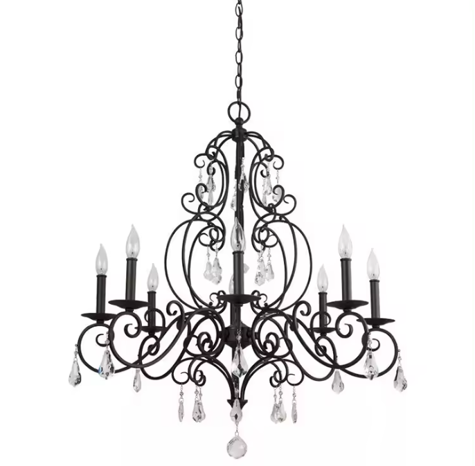 Outdoor Lighting Chandelier - Zeal Lighting Elegante Hanglamp Retro Zwart