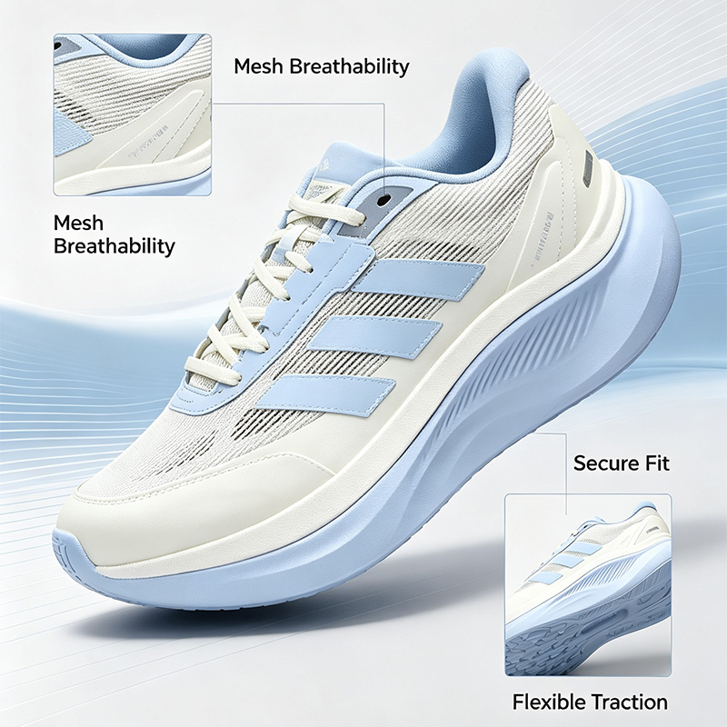 Outdoor Lighting Hong Kong - Adidas Ivory Lichtblauwe Hardloopschoenen Ademend Mesh