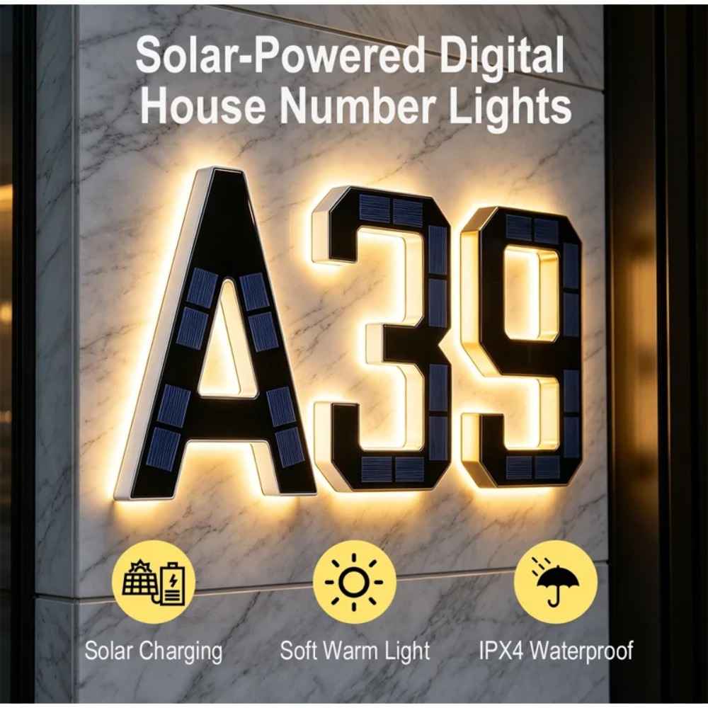 Solar LED huisnummerbord water - Outdoor Lighting Front Yard recensie en prijs