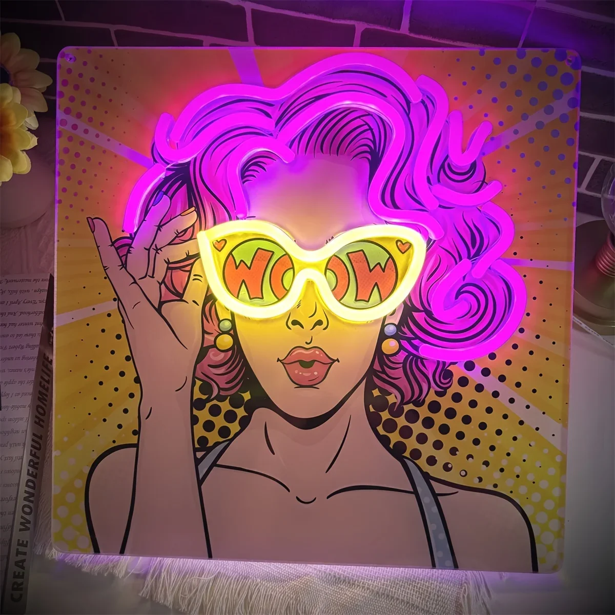 Wow Lady Pop Art LED-neonbord  - Outdoor Lighting Decor Wow recensie en prijs
