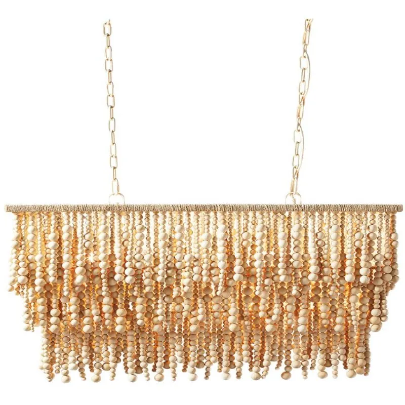 Boheemse houten kralen kroonlu - Outdoor Lighting Chandelier recensie en prijs