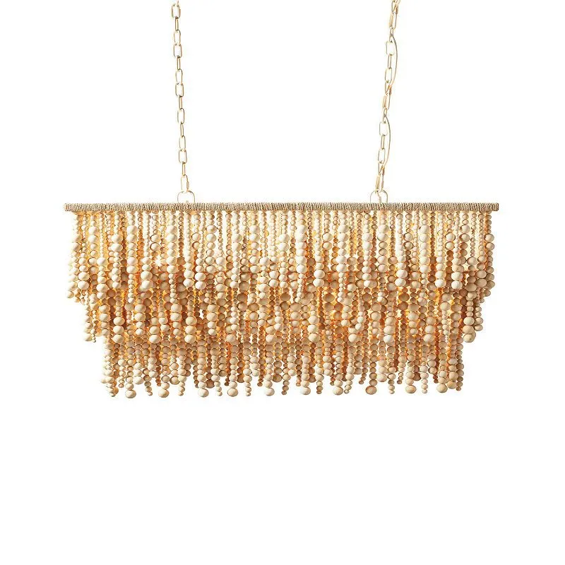 Boheemse houten kralen kroonlu - Outdoor Lighting Chandelier recensie en prijs