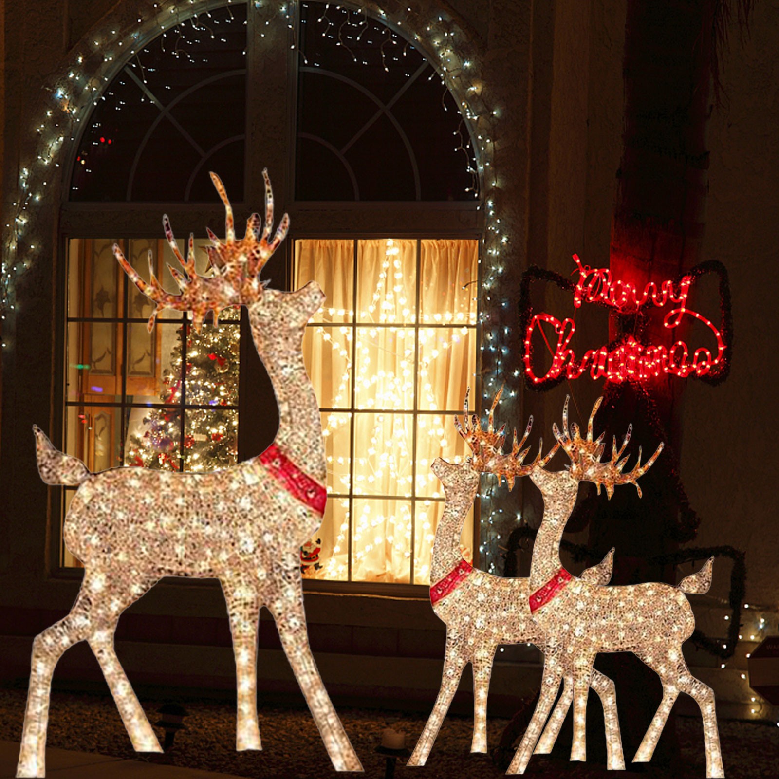 Verlichte Kerstdecoratie Hert  - Outdoor Lighting Front Yard recensie en prijs