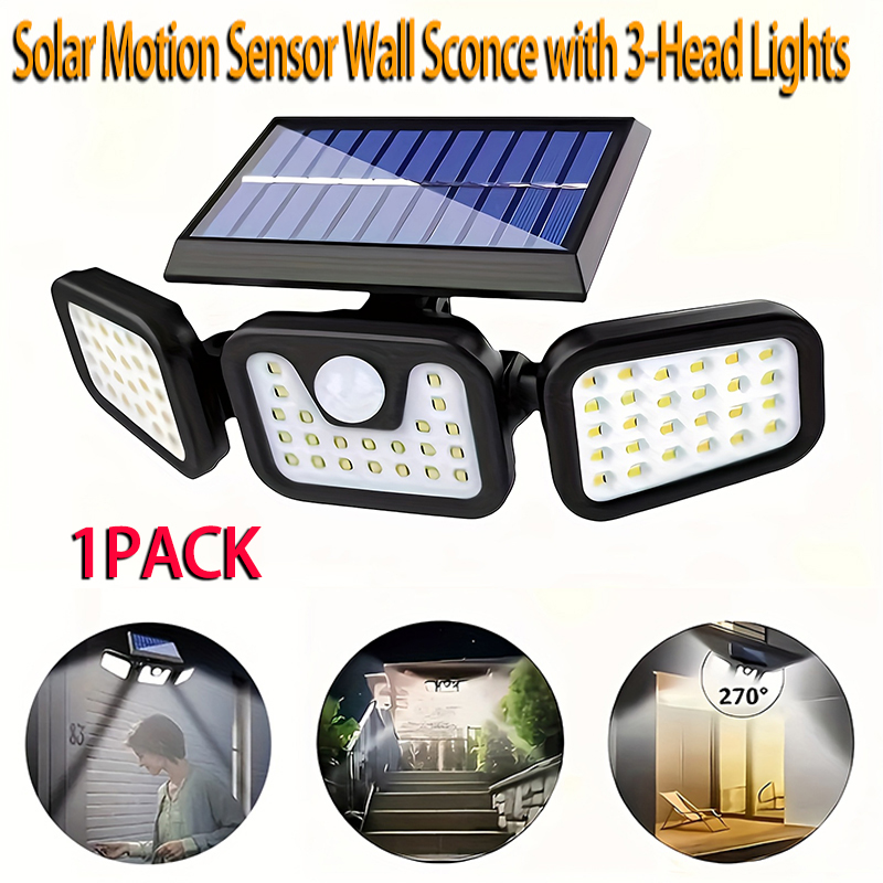 74LED Solar Light 3 Head Motio - Outdoor Lighting Front Yard recensie en prijs