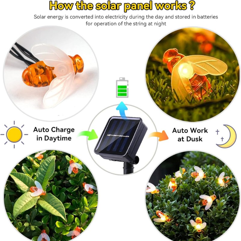 Solar Bee String Light 7m 50 L - Outdoor Lighting Yard Decoration recensie en prijs