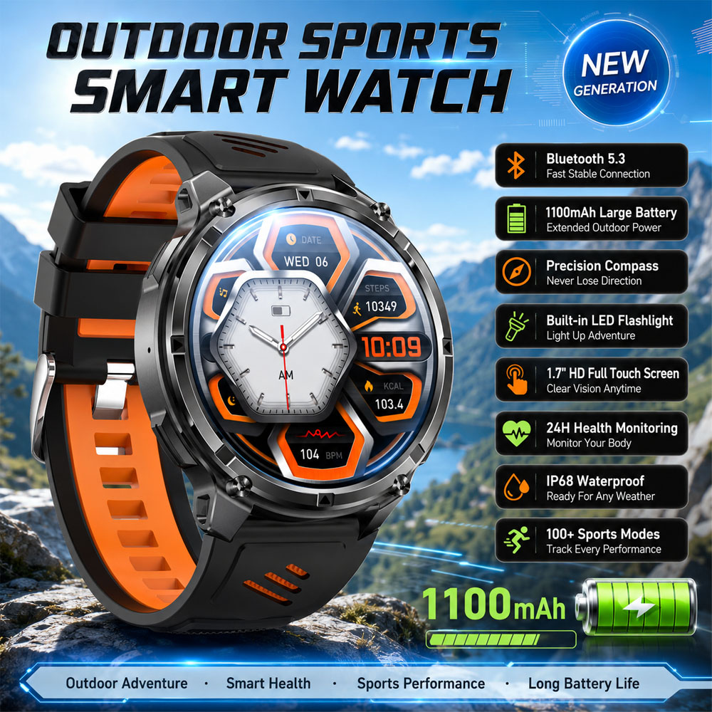 YAOCX AMOLED Smartwatch Heren  - Outdoor Lighting Ip Rating recensie en prijs