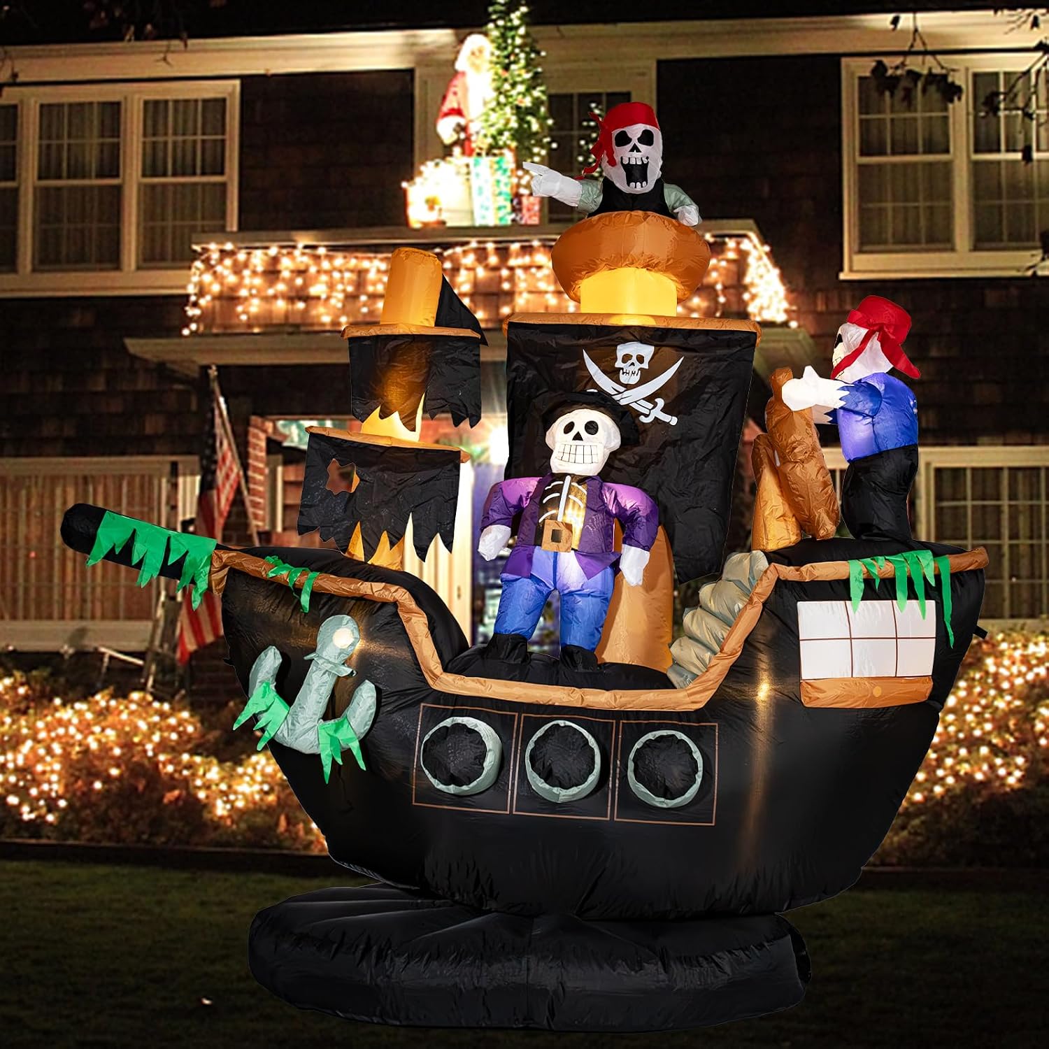 Opblaasbaar piratenschip voor  - Outdoor Lighting Front Yard recensie en prijs
