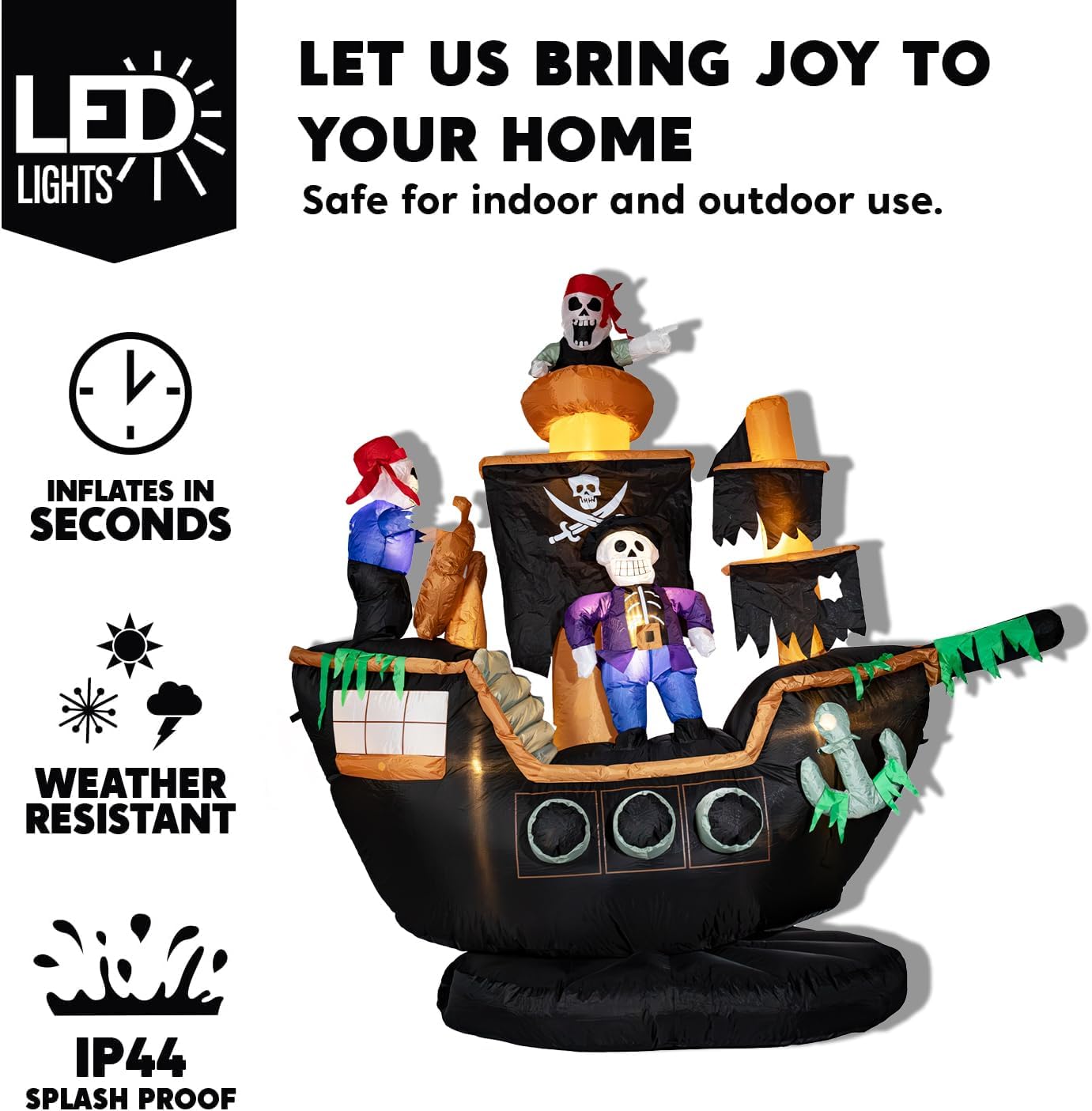 Opblaasbaar piratenschip voor  - Outdoor Lighting Front Yard recensie en prijs