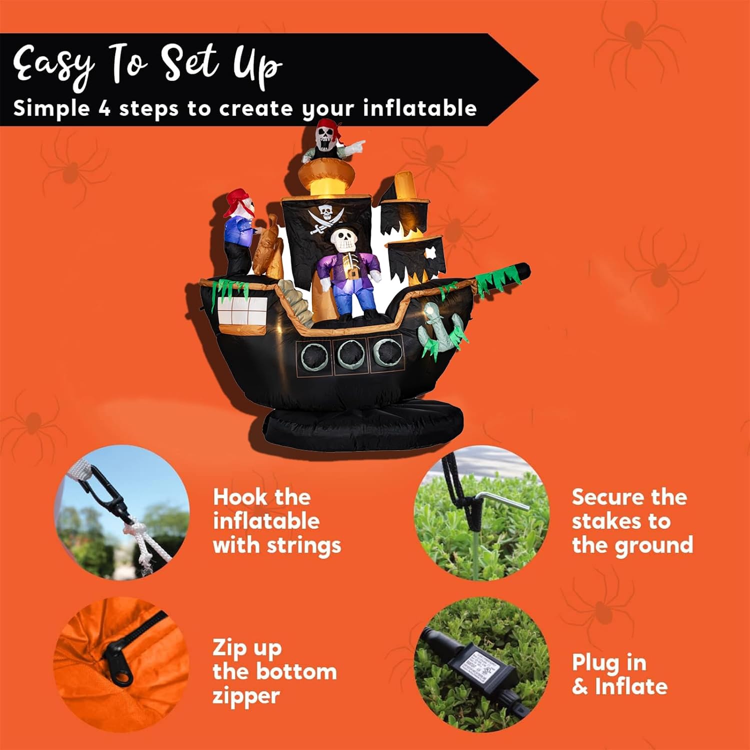 Opblaasbaar piratenschip voor  - Outdoor Lighting Front Yard recensie en prijs