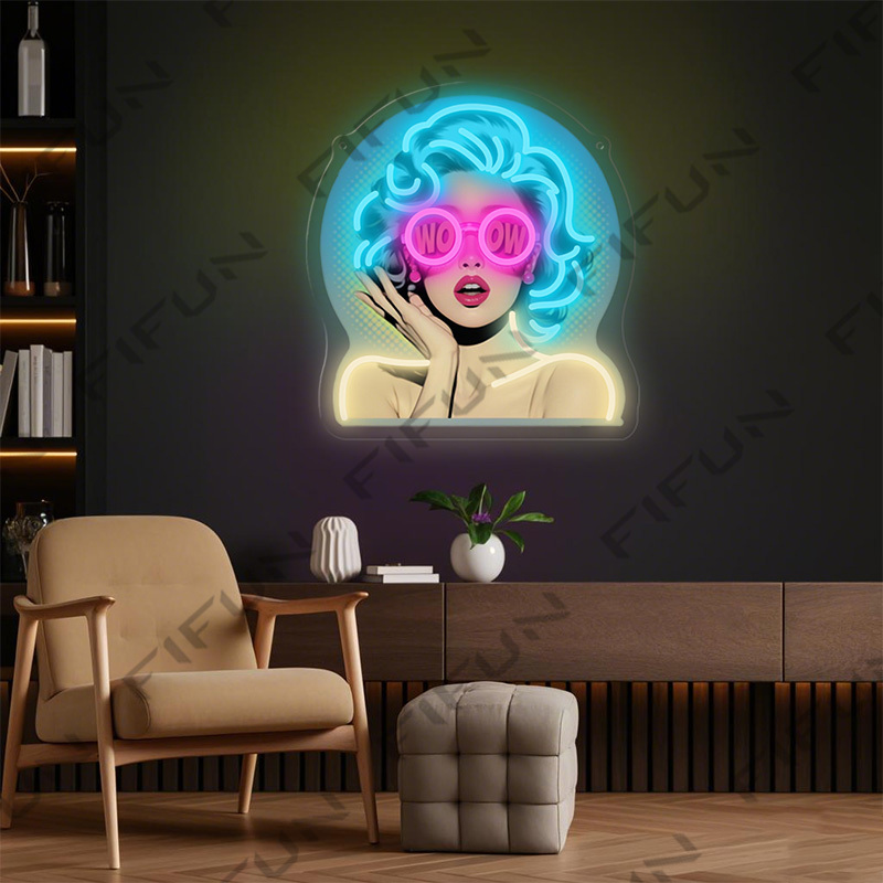 WOW Curl Girl Neon Sign UV-gep - Outdoor Lighting Decor Wow recensie en prijs