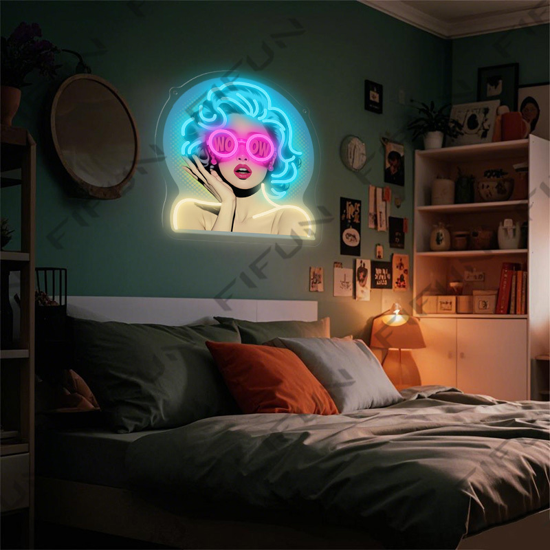 WOW Curl Girl Neon Sign UV-gep - Outdoor Lighting Decor Wow recensie en prijs